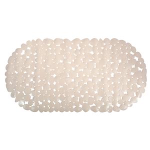 Douche/bad anti-slip mat badkamer - pvc - beige - 39 x 99 cm - ovaal
