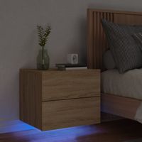 Nachtkastje met LED's wandgemonteerd sonoma eikenkleurig - thumbnail