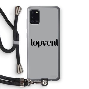 Topvent Grijs Zwart: Samsung Galaxy A31 Transparant Hoesje met koord