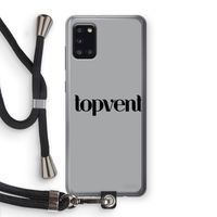 Topvent Grijs Zwart: Samsung Galaxy A31 Transparant Hoesje met koord