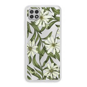 Wit bloemenpatroon: Samsung Galaxy A22 4G Transparant Hoesje