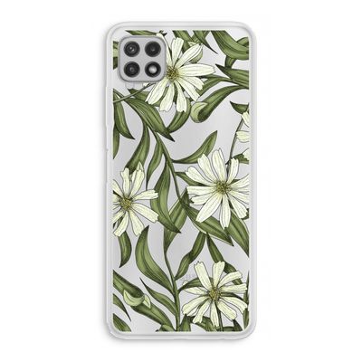 Wit bloemenpatroon: Samsung Galaxy A22 4G Transparant Hoesje