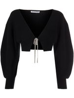 Alexander Wang cardigan crop à col v - Noir - thumbnail