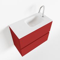 Toiletmeubel Mondiaz Ada | 60 cm | Meubelkleur Fire | Lex wastafel Talc Rechts | 1 kraangat