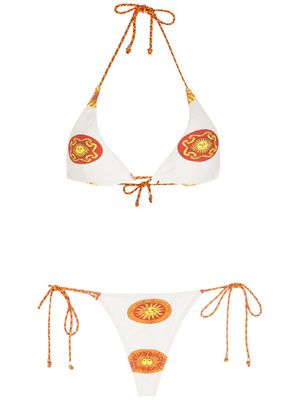 Amir Slama bikini à imprimé Sol - Blanc
