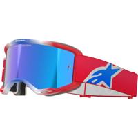 ALPINESTARS Vision 5 Corp Goggle, Crossbrillen, Rood-Wit-Blauw-Spiegel Blauw ALPINESTARS Vision 5 Corp Goggle, Crossbrillen, Rood-Wit-Blauw-Spiegel Blauw
