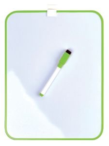 Whiteboard Desq 21.5 x 28 cm + marker groen profiel Whiteboard Desq 21.5 x 28 cm + marker groen profiel