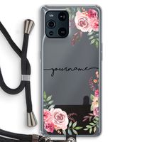 Rozen: Oppo Find X3 Pro Transparant Hoesje met koord
