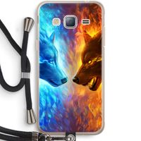 Fire & Ice: Samsung Galaxy J3 (2016) Transparant Hoesje met koord