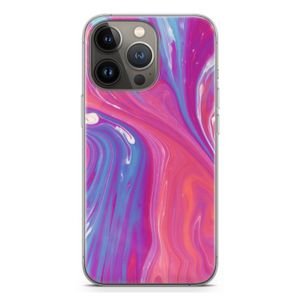 Paarse stroom: iPhone 13 Pro Transparant Hoesje