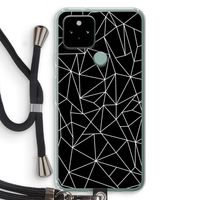 Geometrische lijnen wit: Pixel 5 Transparant Hoesje met koord