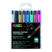 Paintmarker uni posca pc1mr ef metallic 8st ass