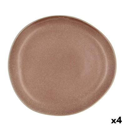 Eetbord Bidasoa Gio Incidenteel Bruin Keramisch 26,5 cm (4 Stuks)