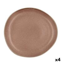 Eetbord Bidasoa Gio Incidenteel Bruin Keramisch 26,5 cm (4 Stuks)
