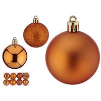 16x stuks kerstballen oranje kunststof 5 cm glitter, glans, mat