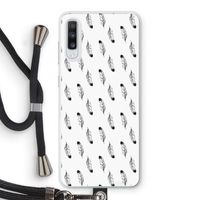 Pluimen: Samsung Galaxy A70 Transparant Hoesje met koord Pluimen: Samsung Galaxy A70 Transparant Hoesje met koord
