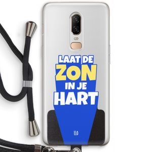 Laat de zon in je hart: OnePlus 6 Transparant Hoesje met koord