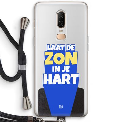 Laat de zon in je hart: OnePlus 6 Transparant Hoesje met koord