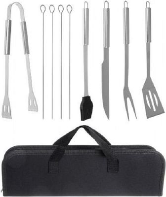BBQ set 9-delig in handige draag en opbergtas