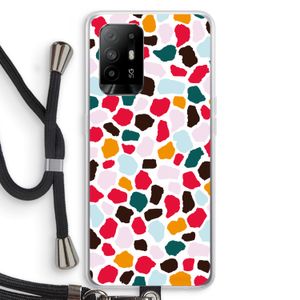 Colored Giraffe: Oppo A95 5G Transparant Hoesje met koord