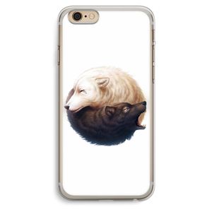 Yin Yang Wolves: iPhone 6 Plus / 6S Plus Transparant Hoesje