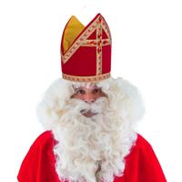 Sinterklaas verkleed set - baard en snor - Mijter - Goed Heiligman - pakjes avond