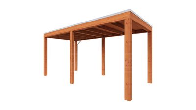 Trendhout Overkapping Palermo 545x255 cm- Plat dak- Hout- Trendhout