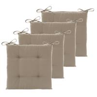 Hespiride Stoelkussen Altea - 4x - 40 x 40 cm - lichtbruin - polyester - tuinkussen