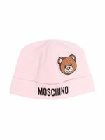 Moschino Kids bonnet à logo brodé - Rose - thumbnail