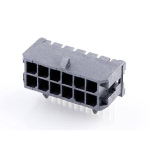 Molex 430451202 Male header, inbouw (standaard) Totaal aantal polen: 12 Rastermaat: 3.00 mm Inhoud: 1 stuk(s) Tray