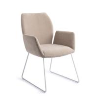 Jesper Home Eetkamerstoel 'Misaki' Slide White, kleur Sand Strand