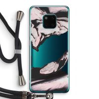 Roze stroom: Huawei Mate 20 Pro Transparant Hoesje met koord