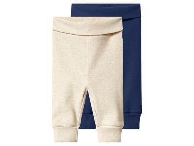 lupilu Set van 2 baby broekjes (donkerblauw/beige, 86/92)