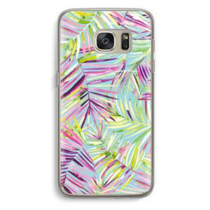 Tropical Palms Blue: Samsung Galaxy S7 Transparant Hoesje