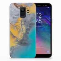 Samsung Galaxy A6 (2018) | TPU | Siliconen hoesje | Marble Blue Gold
