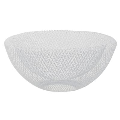 Fruitschaal- wit - metaal - 31 x 15 cm - fruitmand - dubbele rand