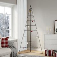 VidaXL Kerstdecoratie kerstboom 210 cm metaal zwart