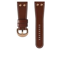 TW Steel horlogeband TWB84 Leder Bruin 30mm + wit stiksel - thumbnail