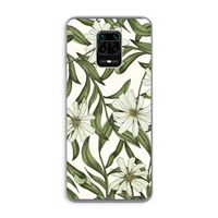Wit bloemenpatroon: Xiaomi Redmi Note 9 Pro Transparant Hoesje Wit bloemenpatroon: Xiaomi Redmi Note 9 Pro Transparant Hoesje