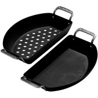 Kamado Joe Karbon Steel Half Moon Pan set bak-/braadpan - thumbnail