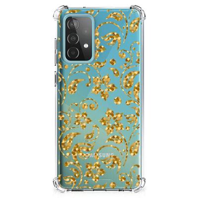 Samsung Galaxy A52 4G/5G Case Gouden Bloemen Samsung Galaxy A52 4G/5G Case Gouden Bloemen
