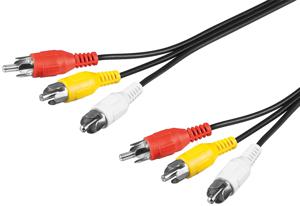 Goobay 50381 composiet videokabels 2 m 3 x RCA Rood, Wit, Geel