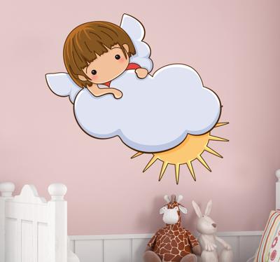 Sticker kinderkamer engel slapen