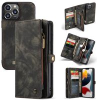 Caseme - vintage 2 in 1 portemonnee hoes - iPhone 13 Pro - Zwart