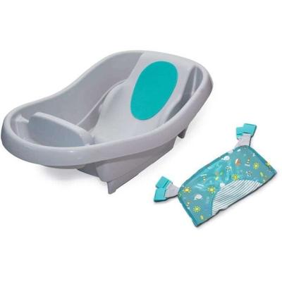INGENUITY Babybadje, zeer comfortabel, extra groot met zachte stoffen draagzak, zitkussens, plank, tot 24 maanden