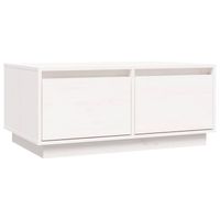 vidaXL Salontafel 80x50x35 cm massief grenenhout wit