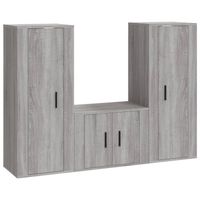 The Living Store TV-meubel set Grijs Sonoma Eiken - 2x 40x34.5x100 cm + 1x 57x34.5x40 cm - thumbnail