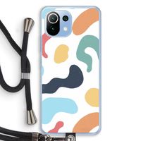 Memphis Shapes Blue: Xiaomi Mi 11 Lite Transparant Hoesje met koord
