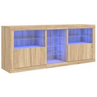 vidaXL Dressoir met LED-verlichting 181,5x37x67 cm sonoma eikenkleurig