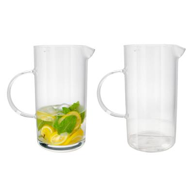 Gerimport Schenkkan water/wijn karaf Lucia - 2x - borosilicaat glas - 1050 ml - 10 X 17 X 19 CM
